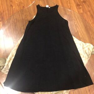 GAP Black Sleeveless A-line Midi Tank Dress